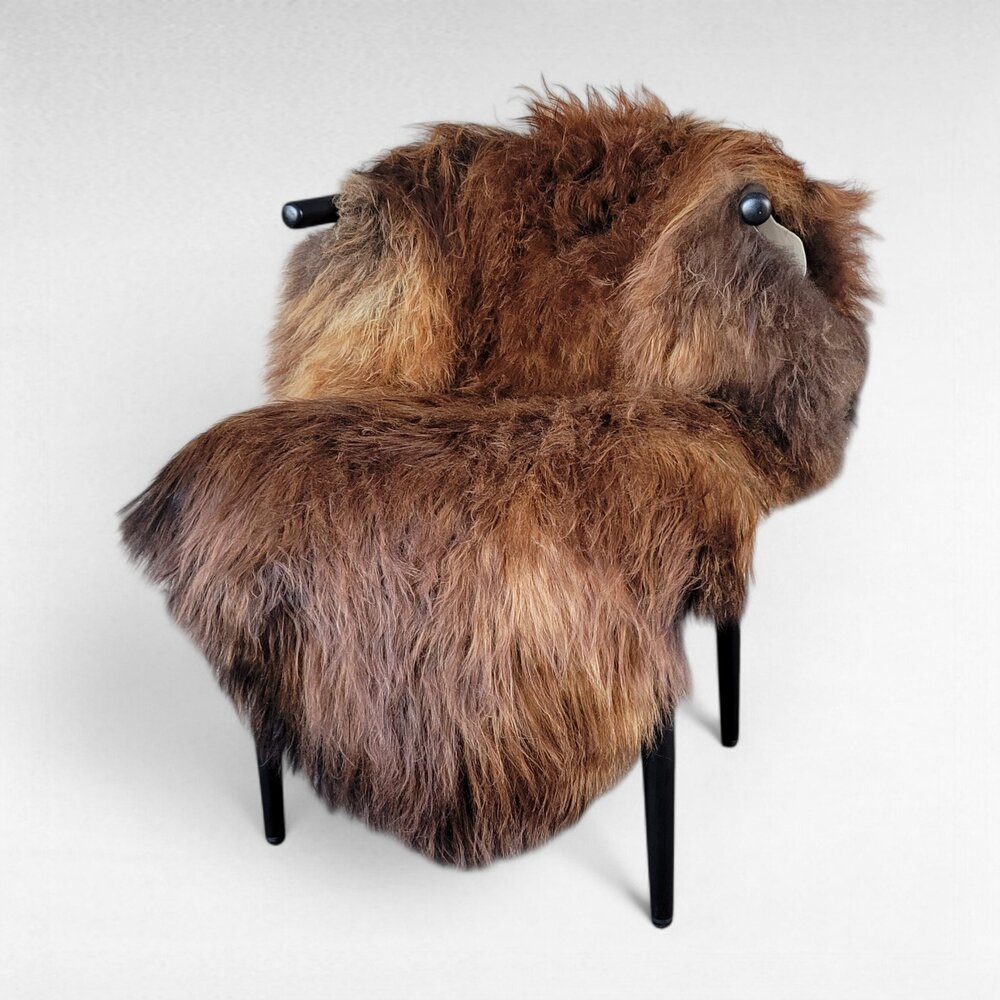 Icelandic Sheepskin – Large Gray Brown Long Wool 47" x 30"